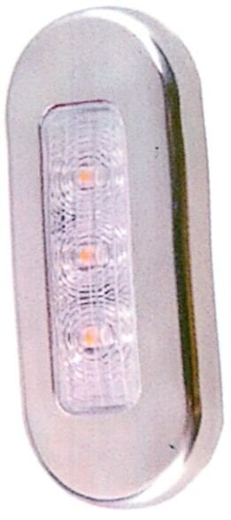 Krom Merdiven Lambası Oval Beyaz 3 Led 12v