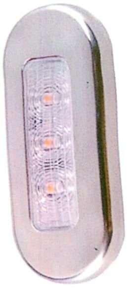 Krom Merdiven Lambası Oval Mavi 3 Led 12v