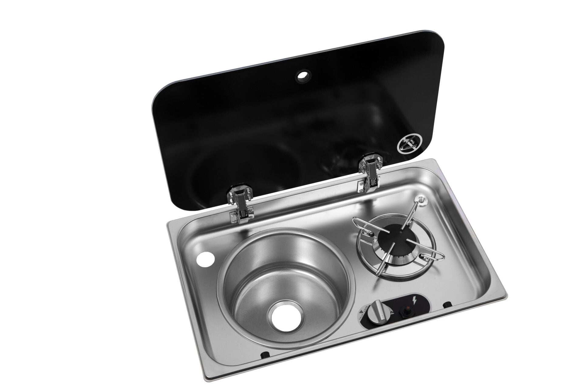 Navy Load Cam Kapaklı Ocak ve Sol Evye