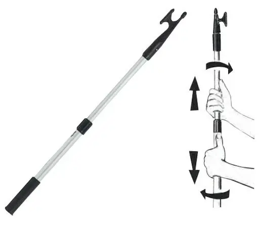 Teleskopik Gönder Kancası Siyah 115x200cm