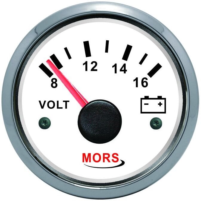 Mors Voltmetre Göstergesi 12v Beyaz Ø: 55mm