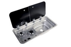 Navy Load Çift Cam Kapaklı İki Ocaklı  Sağ Evye